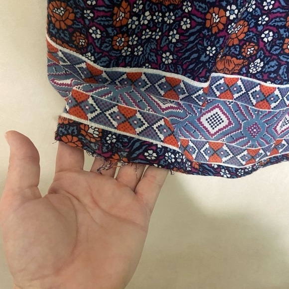 Cynthia Rowley size M boho floral mixed print peasant flowy cotton blouse GUC - Picture 4 of 6